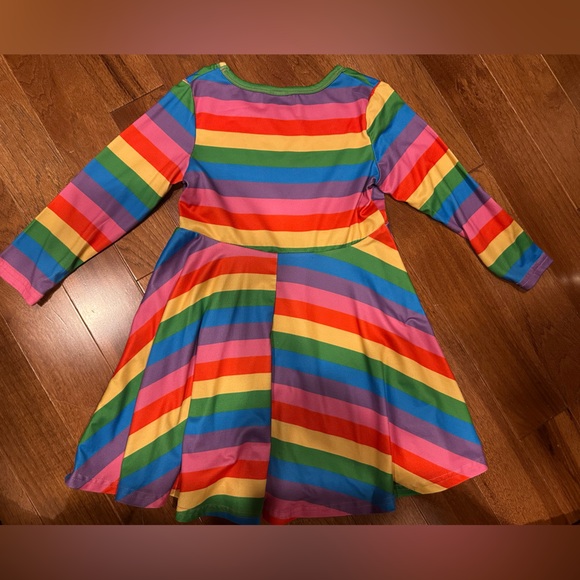 Rainbow Striped Kids Dress - Picture 4 of 4